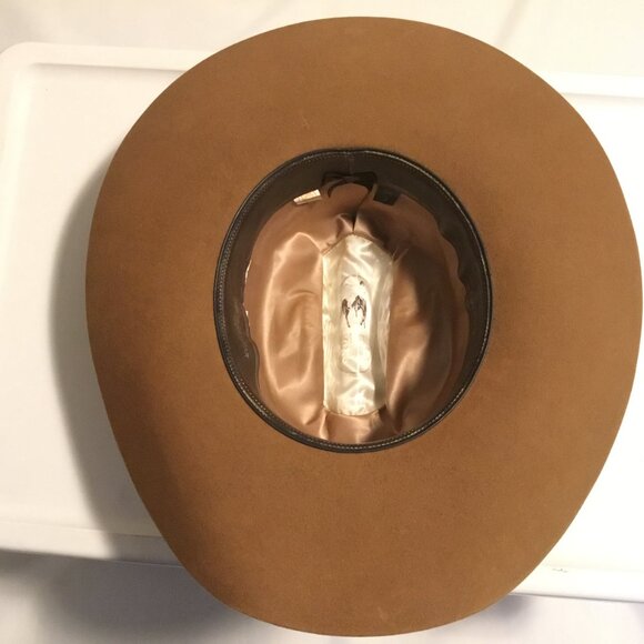 Resistol George Strait Hill Country Felt/Wool/Beaver? Hat 7 Chestnut - Picture 8 of 11
